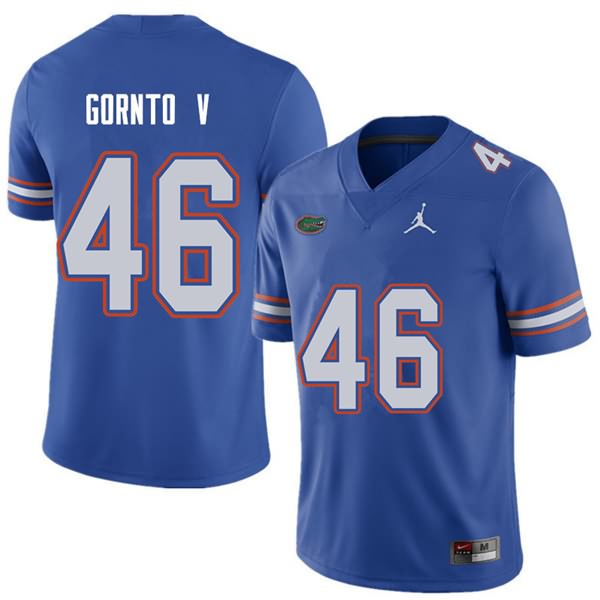 Men's NCAA Florida Gators Harry Gornto V #46 Stitched Authentic Jordan Brand Royal College Football Jersey SZF0565FP